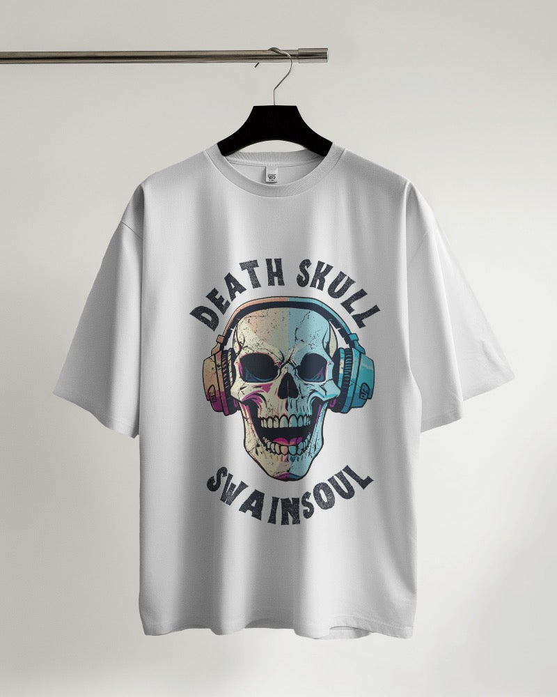 White skull printed oversized Tshirt