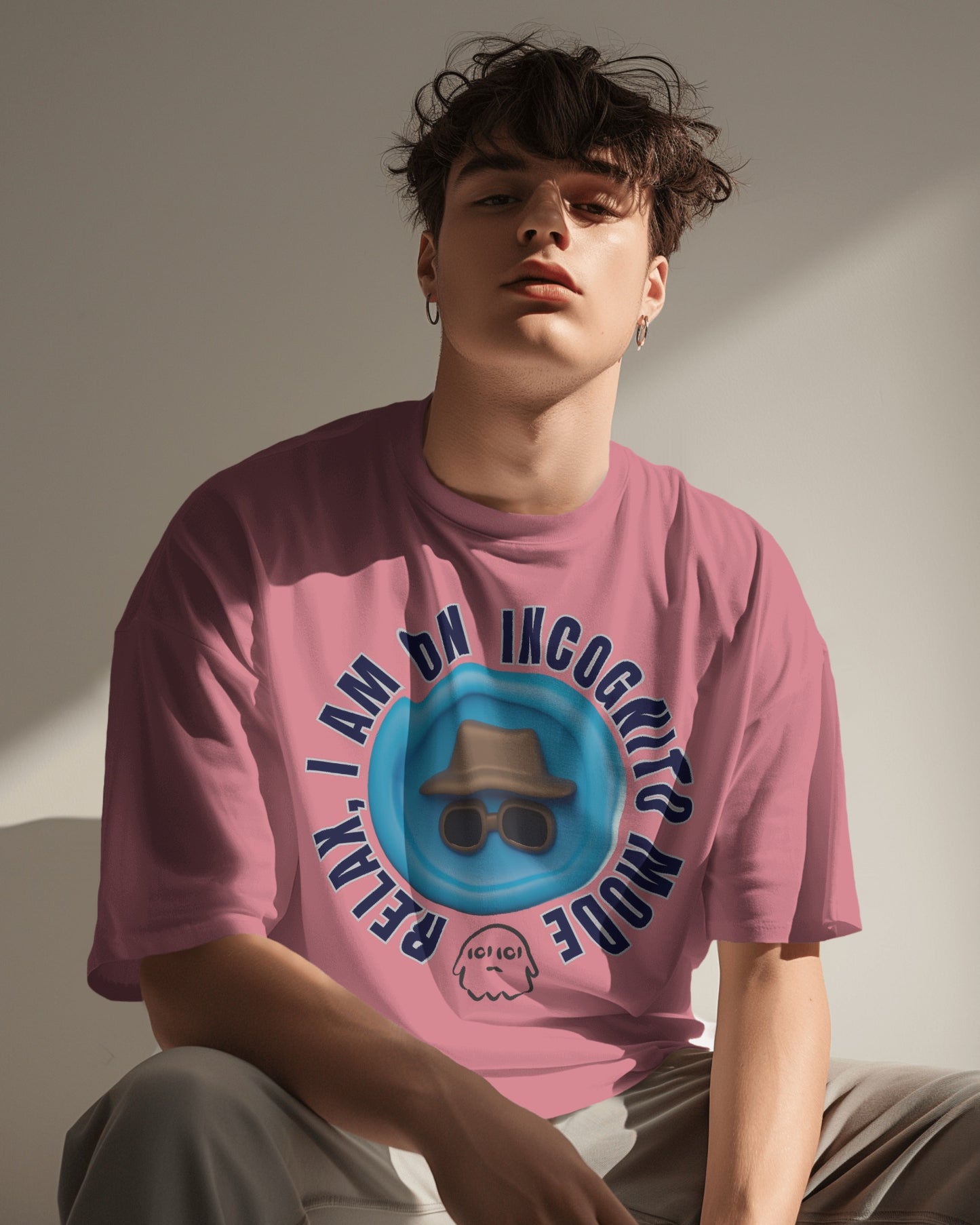 Incognito mode premium multi colour oversized unisex tee