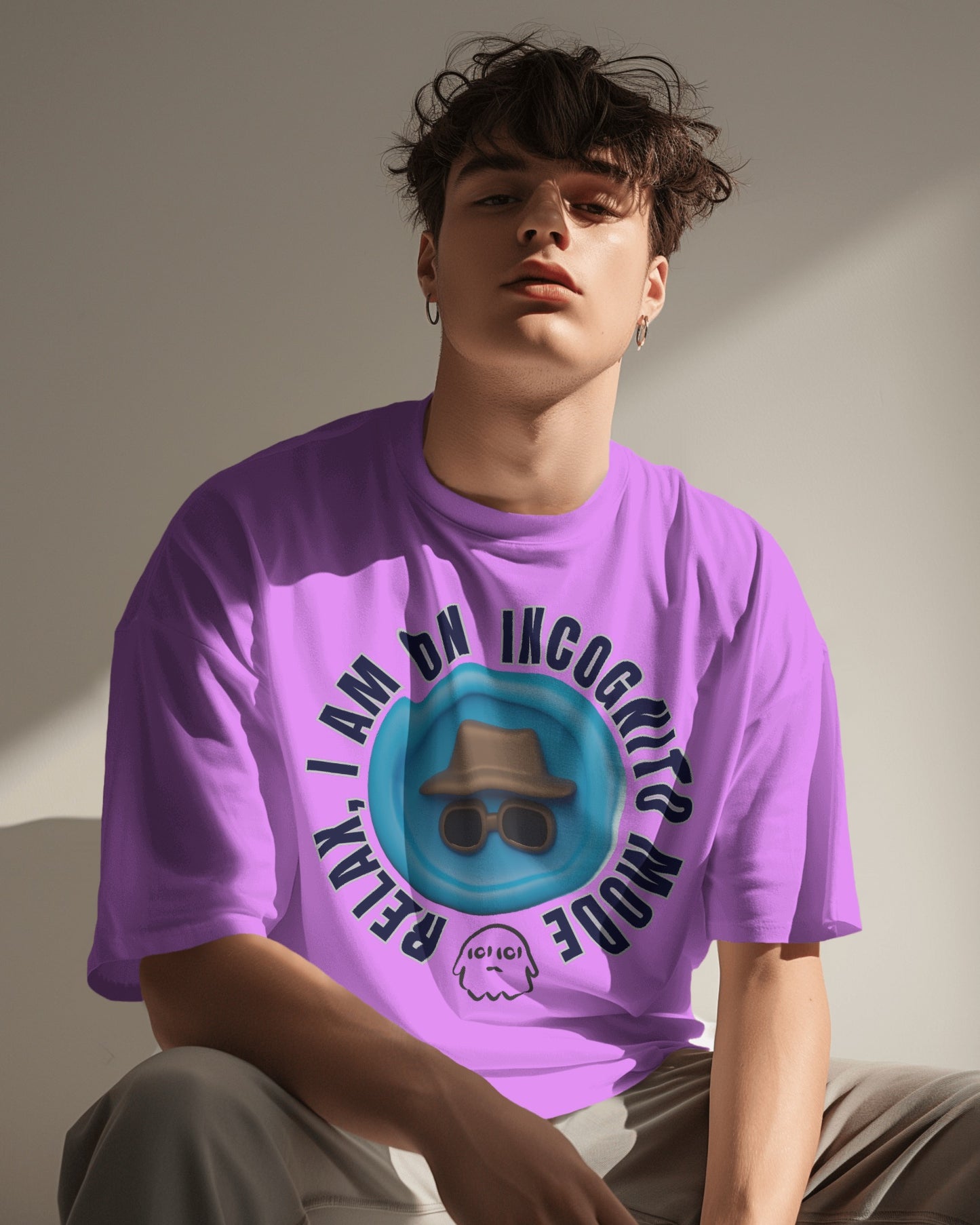 Incognito mode premium multi colour oversized unisex tee