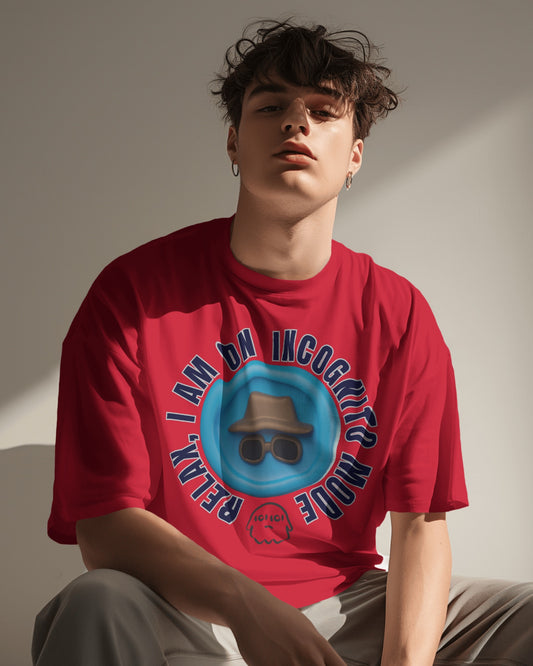 Incognito mode premium multi colour oversized unisex tee