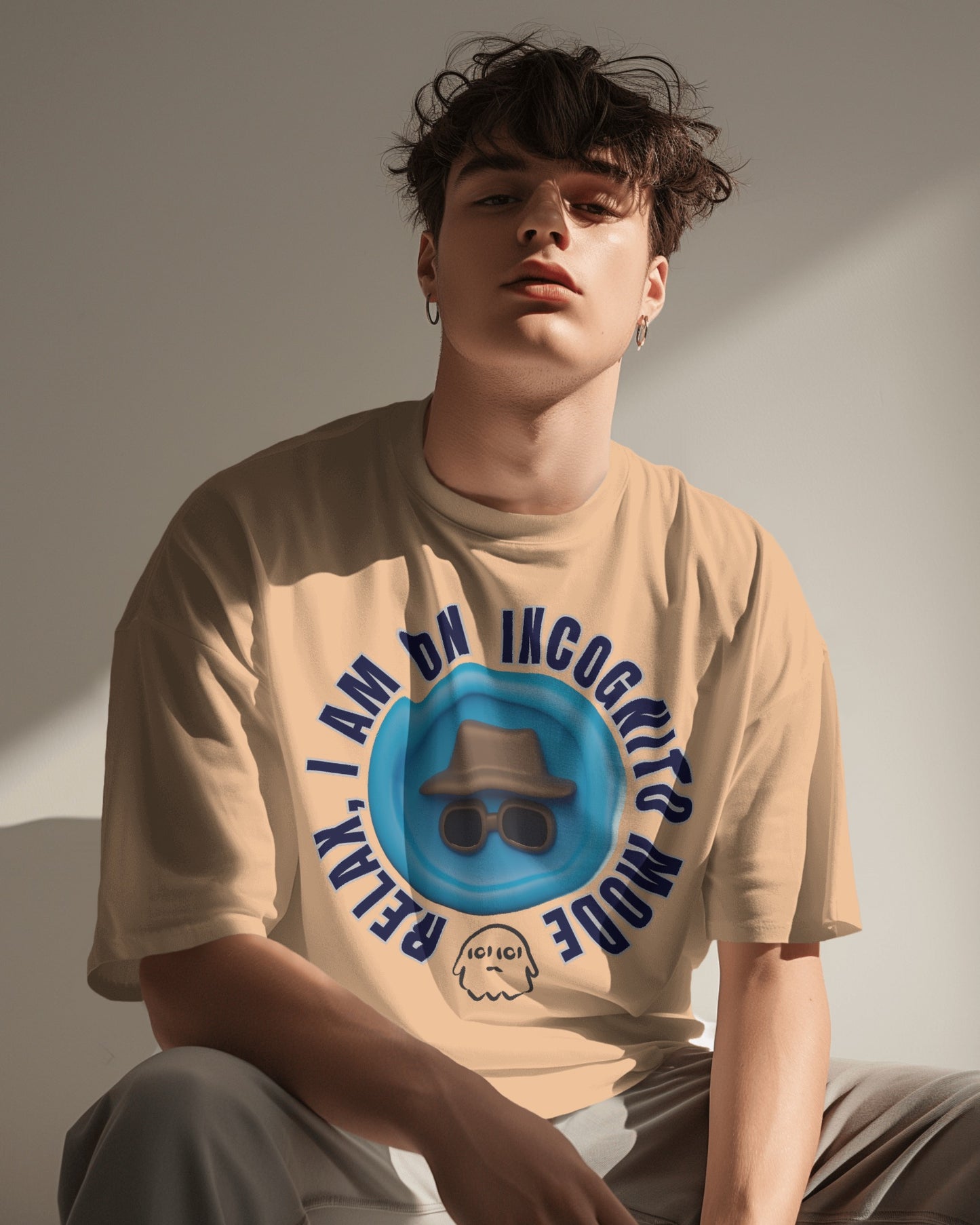 Incognito mode premium multi colour oversized unisex tee