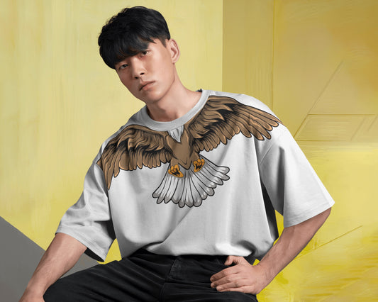 Eagle white premium oversized tshirt