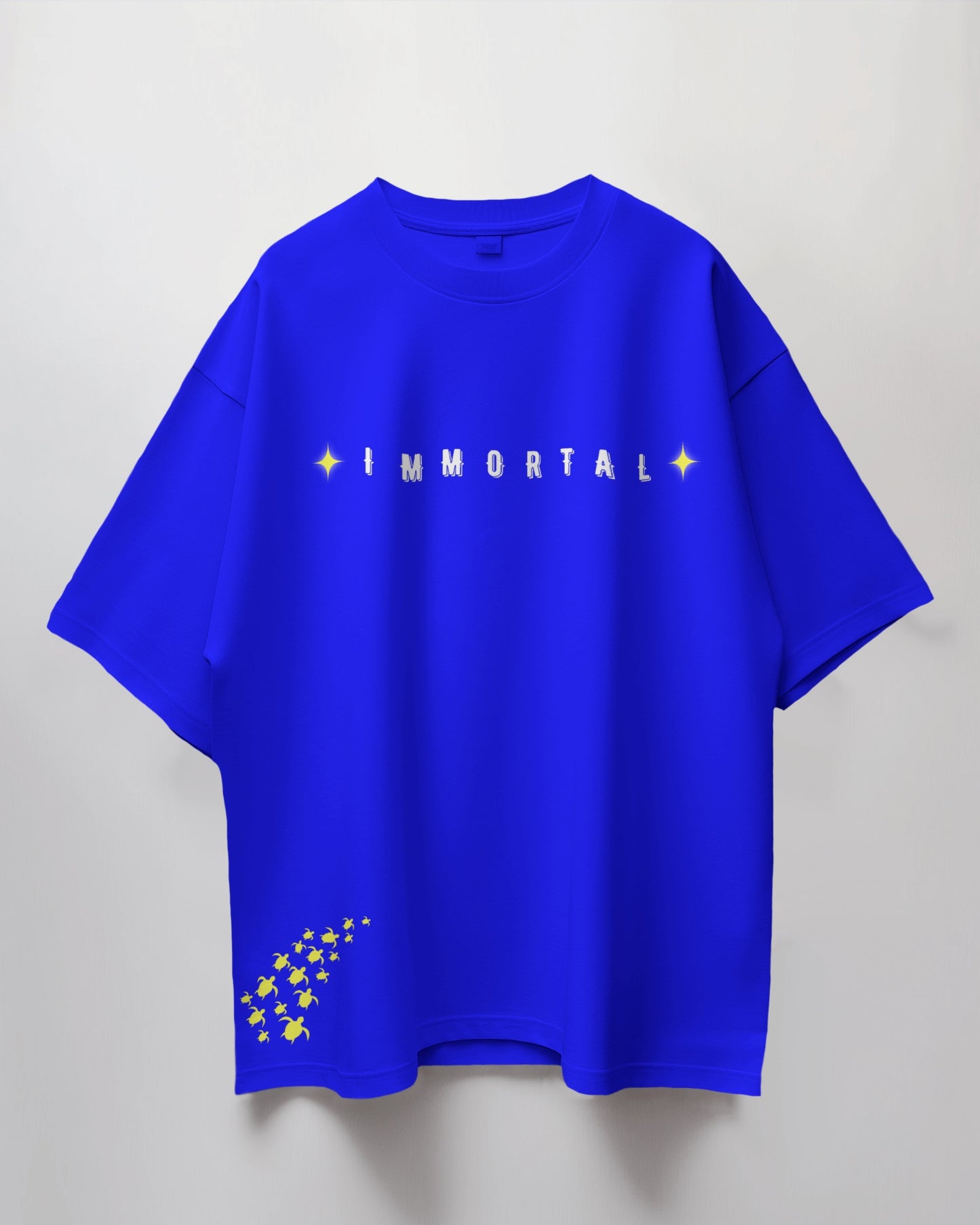 Turtle oversized premium blue tee