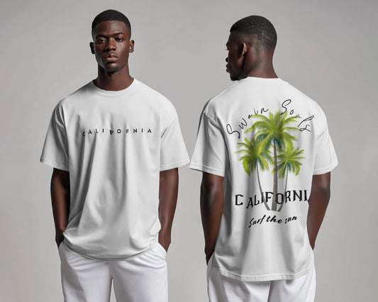 California vibe white oversized unisex